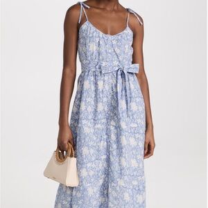 Marea Belted Siesta Dress, size Small, Light Blue Multi